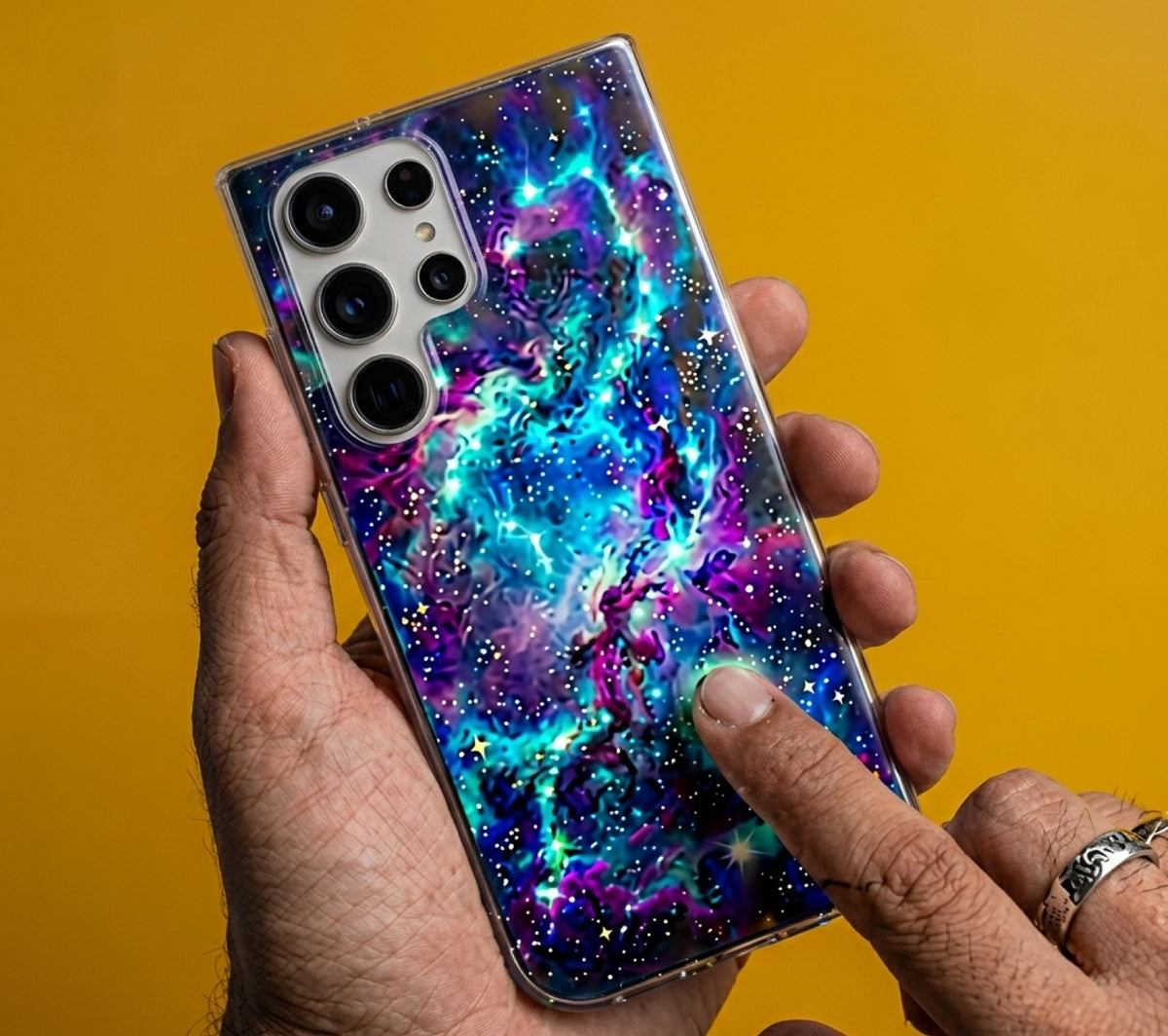 Nebula Glow: For cosmic-tinted or shimmer finish clear cases.